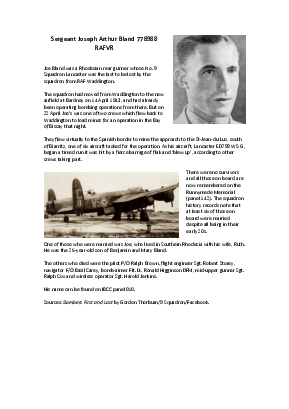A preview of a PDF biography for Bland, Joseph Arthur
